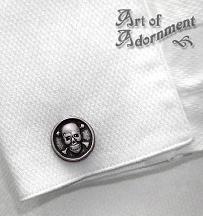 Argenta Gothic Skull & Crossbones Cufflinks