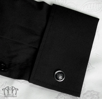 Nocturne Gothic Black Thistle Crest Cufflinks