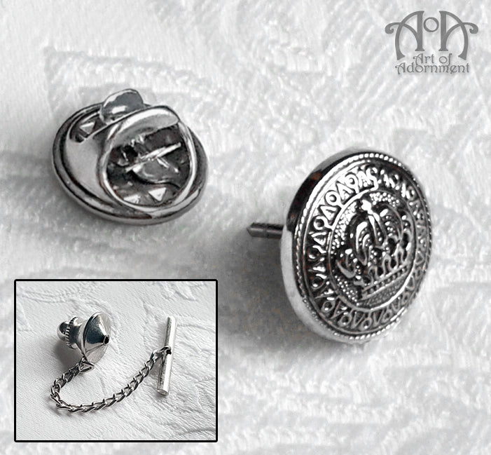 Argenta Victorian Royal Crown Tie Tack Pin