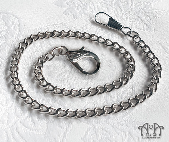 Victorian Antique Silver Tone Pocket Watch Chain