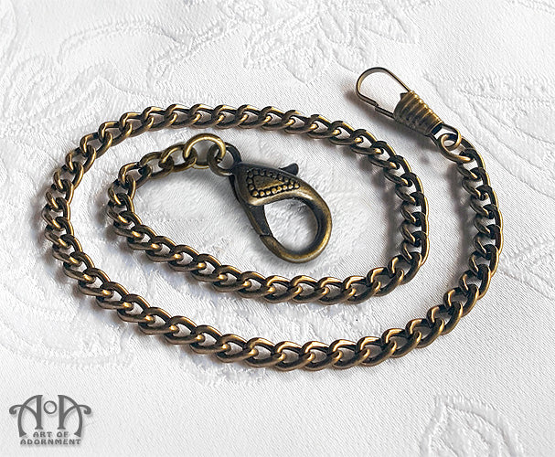 Steampunk Antiqued Bronze Pocket Watch Chain