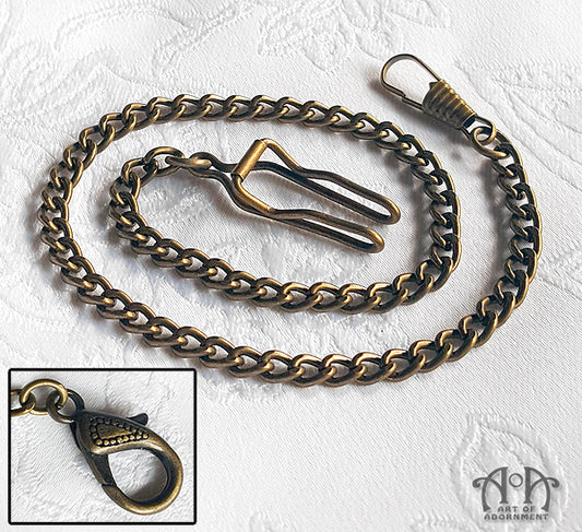 Steampunk Antiqued Bronze Pocket Watch Chain