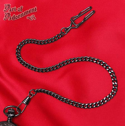 Gothic Gunmetal Black Pocket Watch Chain
