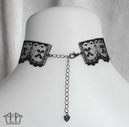 Custom Size Black Scallop Lace Choker Necklace