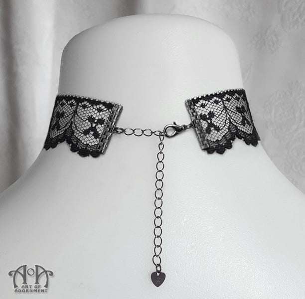 Custom Size Black Scallop Lace Choker Necklace