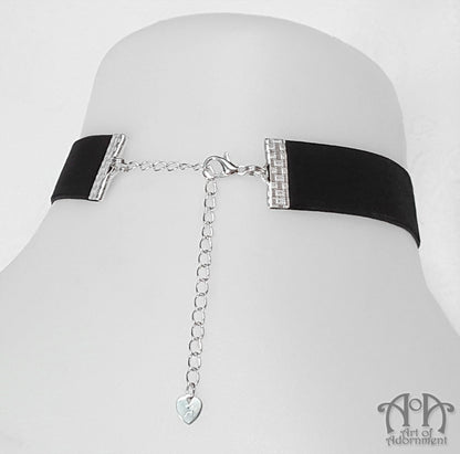 Custom Size 16mm Plain Black Velvet Ribbon Choker Necklace