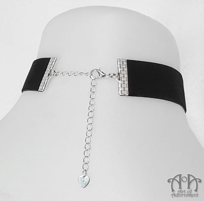 Custom Size 22mm Plain Black Velvet Ribbon Choker Necklace