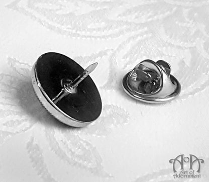 Argenta Gothic Skull & Crossbones Tie Tack Pin